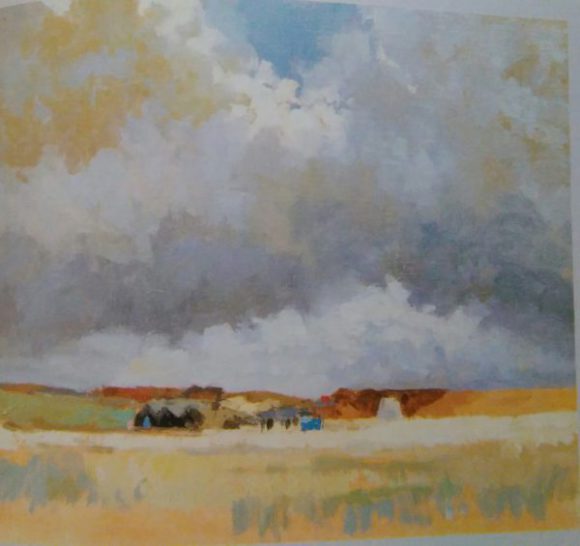 oil painting of a sky above the plain