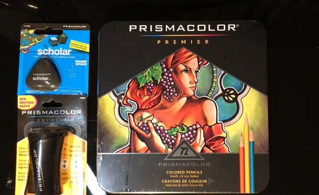 Box of Prismacolor Premier colored pencils