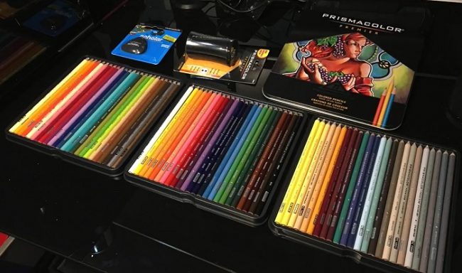 open box of prismacolor premier colored pencils